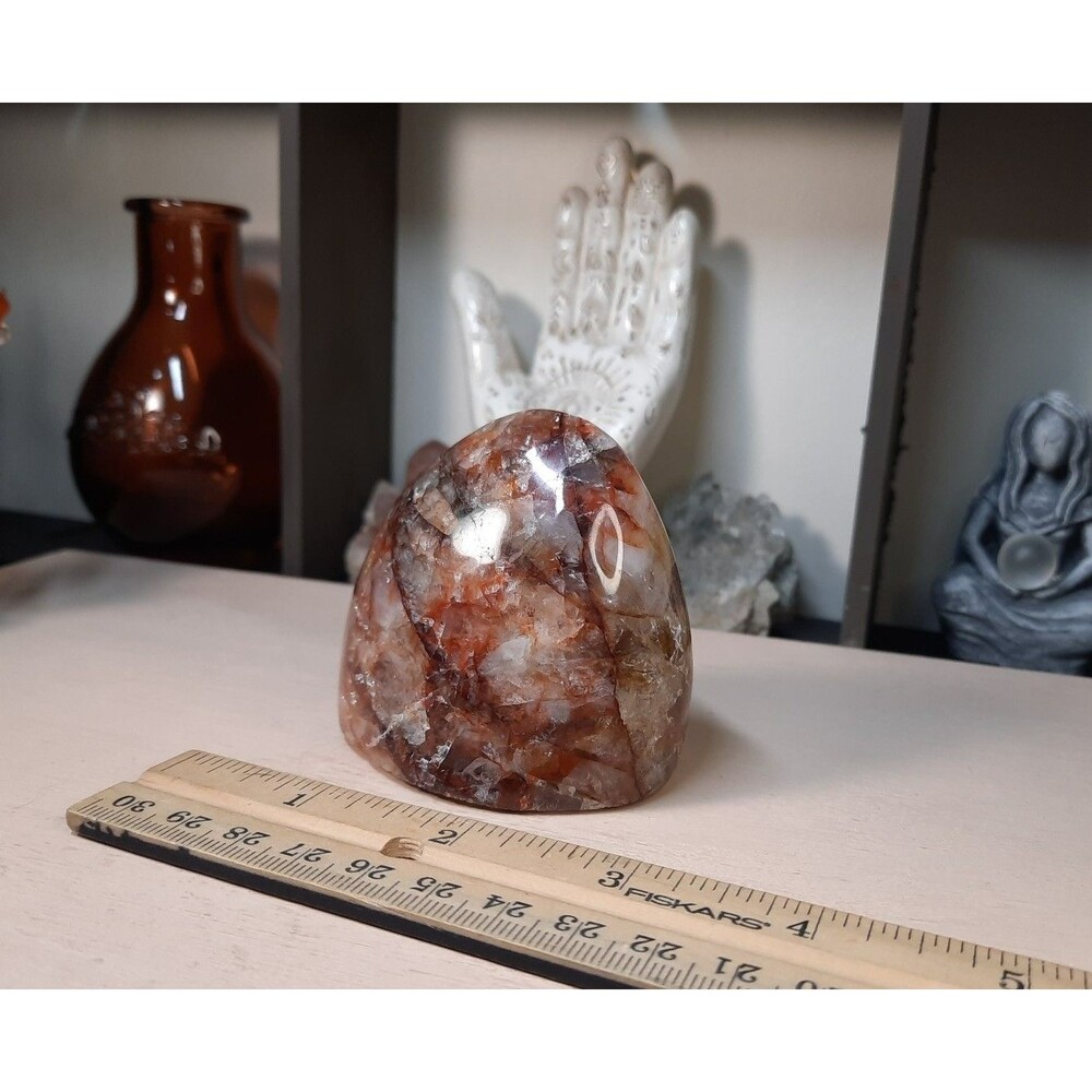 Carved Fire Quartz Crystal Free-form